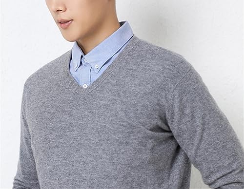 Men Cashmere Knitted Jumpers Top Men Solid Color Sweaters Warm V Neck Long Sleeve Pullovers2