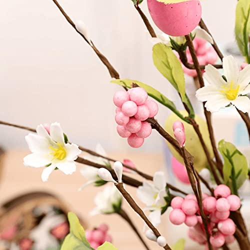 Arbre éclairé de Pâques à brindilles colorées pour table