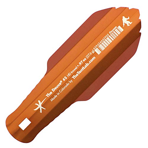 The Deuce(R) Ultralight Backpacking Potty Trowel in 3 Sizes (#3, madeinUS-Orange, .97oz)