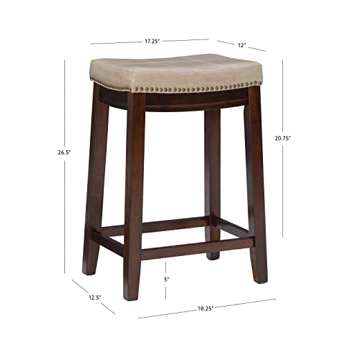 Linon Backless Counter Stool, Brown #TOP2