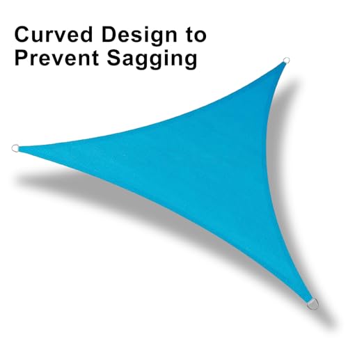 LOVE STORY Custom Size 10'x20'x22.4' Turquoise Blue Sun Shade Sail Right Triangle Sunhsade Fabric Awning Canopy for Patio Backyard Carport Pergola (Customized) - Thumbnail 6