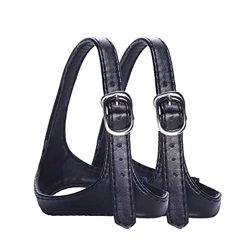 H.sheng シューズストラップ ホールド パンプスベルト エナメル ブラック 脱げ防止 シューズベルト調整可能 フ