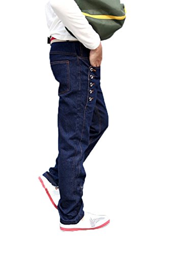 New Men's Designer Jeans Casual Dark Denim Mens Pant Trousers F2007 SB W36