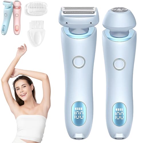 Boulina Rasierer Damen 2-In-1 Glisse Pro Rasierer Einfach Zu Reinigen Sowohl für Den Nass- Als Auch für Den Trockengebrauch Geeignet für Beine AchselhöHlen und Bikinizone (Blau*1)