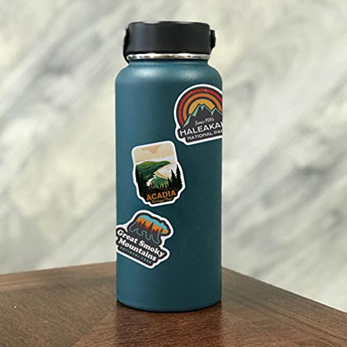 National Park Sticker Pack Set 100 pcs, Outdoor Nature Adventure Hiking Camping Wilderness Stickers, Waterproof Vinyl Travel Stickers Decals for Water Bottle Laptop Car Bumper Luggage Phone Case Bike