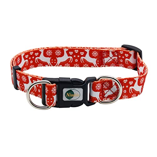 Christmas Dog Collar Adjustable Soft Comfortable Pet Collar 8 Patterns for Small Medium and Large Dogs (Pattern 7, Large)