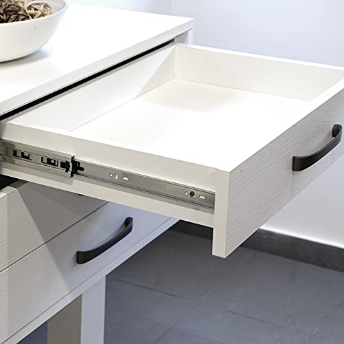 Emuca Prowadnice z łożyskiem kulkowym 45mm x 300 mm, Opakowanie 1 zestawu prowadnic o pełnym wysuwie z cichym domykiem