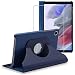 Produktbild ebestStar - kompatibel mit Samsung Galaxy Tab A7 Lite 8.7 Hülle T220 T225 Rotierende Schutzhülle Etui Ständer, Rotating Case Cover, Dunkelblau + Panzer Schutz Glas