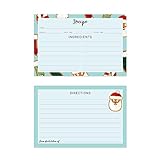 Christmas Cookie Recipe Cards / 50 Double Sided Winter Holiday Blank Recipes Card Pack / 4' x 6' Flat Baking Directions Cards/Made In The USA