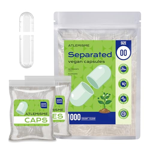 Tamaño separado 00 cápsulas, 1000 unidades