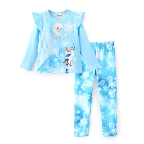 Image of Disney Girls Outfits Long Sleeve Lightweight Shirt +Leggings Clothing Sets
