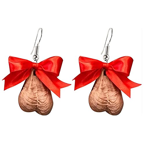 Divertidos aretes de bolas de Navidad, aretes divertidos de