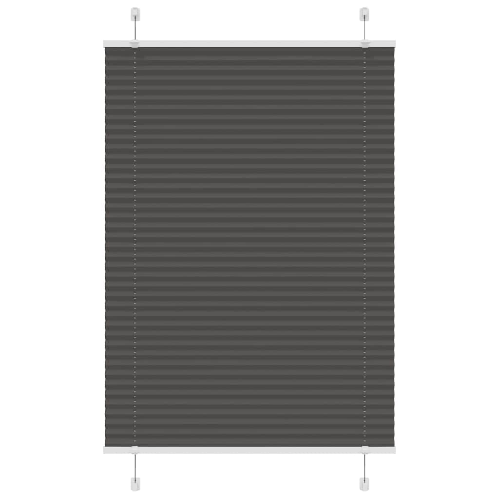 Pleated Blind Black 95x100 cm Fabric Width 94.4 cm Polyester