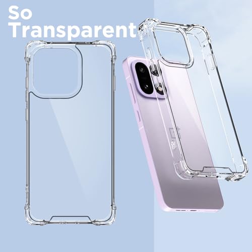 Image of Amazon Basics Back Cover for OnePlus 15 5G PC + TPU Clear Transparent Raised Edges Shockproof Protective Phone Bumper Case (Transparent)