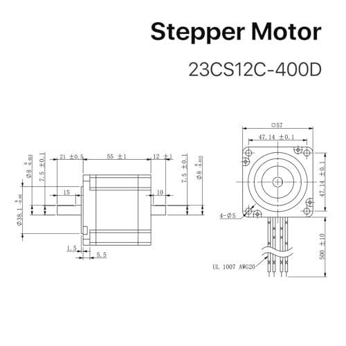 Motor paso a paso Nema 23 de doble eje para evitar pérdidas de pasos en CNC 6