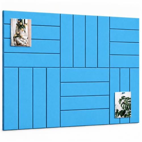 Image of Quiet Canvas Parallel Pinboard, 1x1 ft, Pack of 6, 50 PushPins, (Blue)