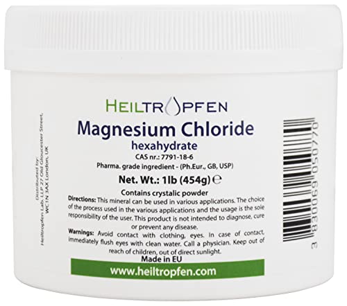 1 lb / 454 g de poudre de chlorure de magnésium | Hexahydrate | Poudre de cristal | Ingrédient de qualité pharmaceutique | Heiltropfen® Cover