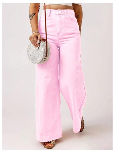 SOLY HUX Women's Wide Leg High Waisted Loose Jeans Dressy Casual Denim Pants4