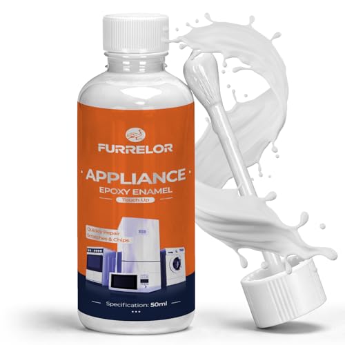 Gloss White Appliance Touch Up Paint Microwave Paint Multi-Purpose Metal Paint Ideal for Refrigerators Dishwashers Metal SurfacesCar Wheel Scratch Repair(50ml/1.7fl oz)