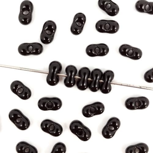 10 g Preciosa Farfalle Czech Glass Beads 2 x 4 mm Black 23980