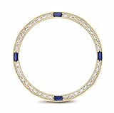 Ewatchparts 1CT BEAD SET NATURAL DIAMOND BEZEL COMPATIBLE WITH ROLEX 31mm WITH 4 CORNER SAPPHIRES YG