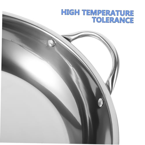 Wok de acero inoxidable con doble asa, pequeño para camping miniatura 3