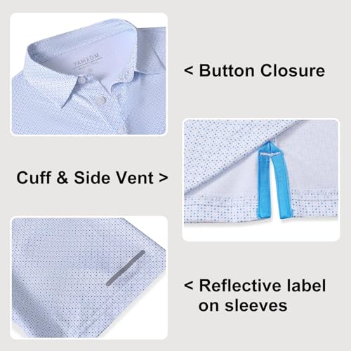 Image of Golf Shirts for Men - Dry Fit Moisture Wicking Short Sleeve Performance Sport Casual Striped Collared Mens Polo Shirt
