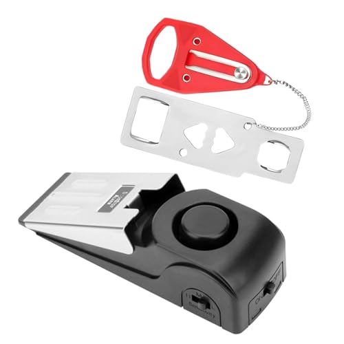 2pcs- Enhanced Security Door Stop Alarm & Portable Lock Kit for Travel, Home, and Dorm Safety