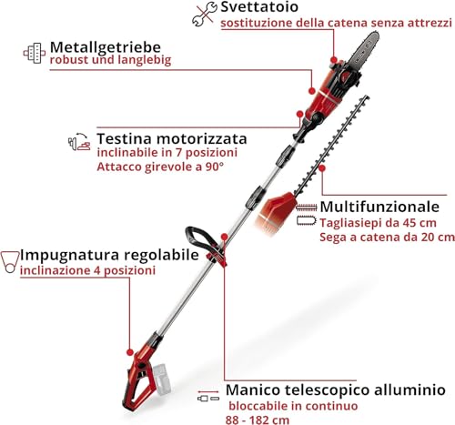 Einhell Svettatoio-Tagliasiepi Multifunzione Ge-Hc 18 Li T (Batteria Non Inclusa) - 3