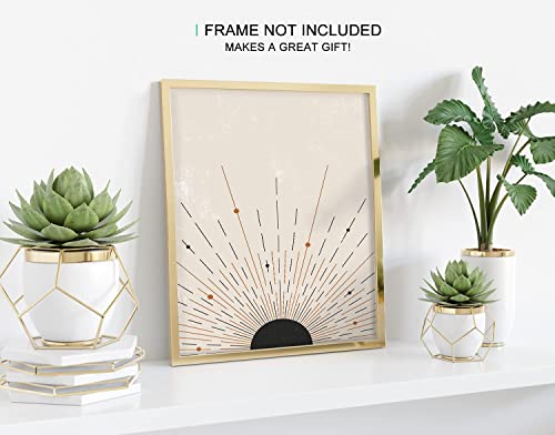 Sun Moon Rainbow Line Art, Boho Minimalist Decor, Mid Century Modern Decor, Bedroom, Living, Laundry Room Prints, Set Of 3 Wall Art, 11X14Inch Unframed #TOP6