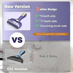 Dog Grooming Brush, Dematting Comb for Dogs and Cats, Pet Grooming Rake for Dogs, Cat Undercoat Deshedding Brush, 3 in 1 Upgraded Version Undercoat Rake for Thick Hair Pets Dog Grooming Brush, Dematting Comb for Dogs and Cats, Pet Grooming Rake for Dogs, Cat Undercoat Deshedding Brush, 3 in 1 Upgraded Version Undercoat Rake for Thick Hair Pets