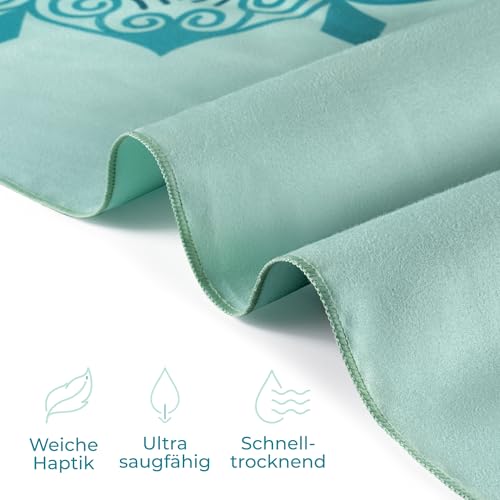 ZENACROSS Strandtuch XXL 90x180 cm - Mikrofaser Handtuch Groß - Schnelltrocknendes Handtuch Mikrofaser, Sandfrei - Leichtes und Kompaktes - Aqua