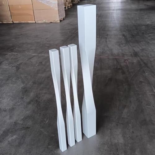 Barandillas de escalera blancas de madera para suelo con 10 columnas interiores 5