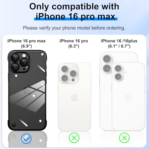 Coque transparente galvanisée noire iPhone 16 Pro Max rigide sans bord protectrice