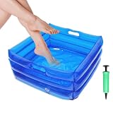 Vasca per Ammollo dei Piedi con Pompa Gonfiabile Pieghevole Portatile