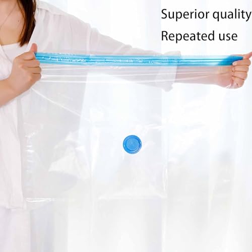 Image of enem Vacuum Bags For Clothes With Pump | Pack of 8 (2 Jumbo, 2 Large, 2 Medium, 2 Small) | Travel Vacuum Bags For Clothes | Wardrobe Organizer For Storage | 1 Year Warranty from enem