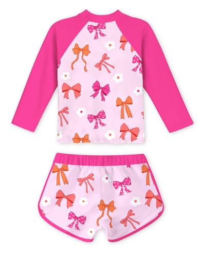 Image of Vogseek Girls Rash Guard Two Pieces Swimsuit Long Sleeve Bathing Suit for 3-10 Years