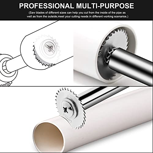 Litkiwi Pvc Pipe Inside Cutter(4Pcs Saw Blades) With 1/4" Hex Shank,Plumbing Internal Plastic Abs Pipe Cutter,1-1/4" & 1-3/4" Or Larger Diameter, With Wire Saw For Indoor Outdoor Pipe Improvement #TOP3