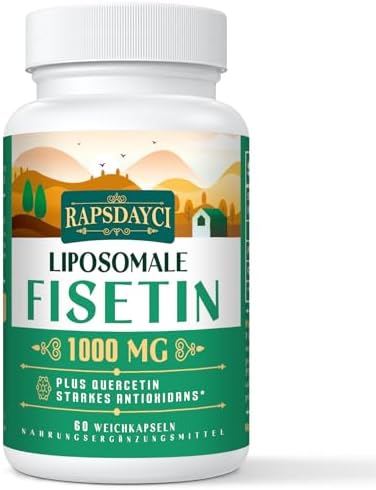 Liposomale Fisetin und Quercetin 1200mg - 60 Weichgelkapseln (1000mg Fisetin, 200mg Quercetin) - verbesserte Aufnahme - (60 Stück (1er-pack))