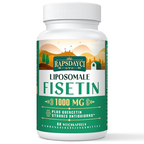 Lipossomal Fisetina com quercetina 1200 mg - antioxidante altamente eficaz para promover a saúde ideal (1 P)