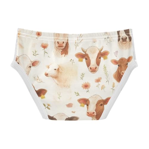 KLL Brown and White Cow Pattern Baby Boys Soft Athletic Underwear Cute Children Undies2