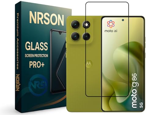 Image of NRSON Tempered Glass Screen Protector Compatible For MOTO G86 5G / Motorola G86 5G with Easy Self Installation Kit