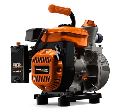 Generac 6821 Clean Water Pump 1.5-inch with Accessory Kit - Efficient and Reliable Water Transfer Solution