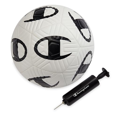 Champion Playmaker Soccer Ball Size 5, White/Black, 12-Panel