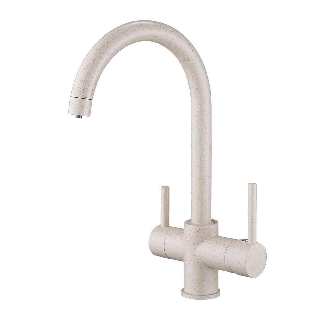 Fqyep Beige 3 Way Kitchen Tap With Water Filter 3 In 1 Kitchen Tap Mixer For Drinking Water Filter 360°Swivel Mixer Tap Sink Taps For Kitchen