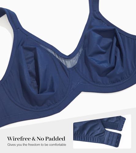 Image of Minimizer Bras for Women Full Coverage Womens T-Shirt Unlined Bra with Underwire for Heavy Breast