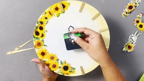 Image of Little Birdie DIY Clock Making Kit 10Inch Dia 2MM Thick | DIY Art & Craft Kit For School Projects, Home & Office Decor | MDF DIY Wall Clock Making Kit | Gift For Kids, Adults,Multicolor