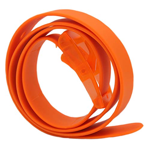 MESHIKAIER Bonbon Couleur Fashion Ceinture Unisexe en Silicone avec Boucle Plastique (Orange)