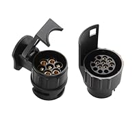 Feuunly 7 auf 13 Polig Und 13 auf 7 Polig Anhänger Adapter Stecker, Wasserdicht Anhänger Adapter 12V, Für Anhänger PKW LKW RV KFZ Wohnwagen Traktor