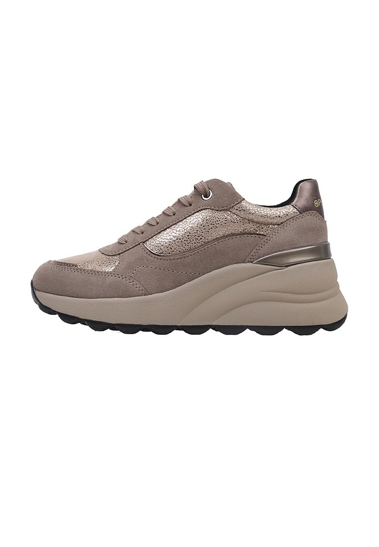 Geox Women's D Spherica Ec13 ASneaker, Taupe, 3 UK